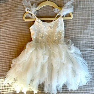 Tutu Du Monde White Tulle Dress with Sequin Embellishments